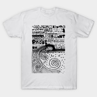 Fluid Dynamics Doodle Black T-Shirt